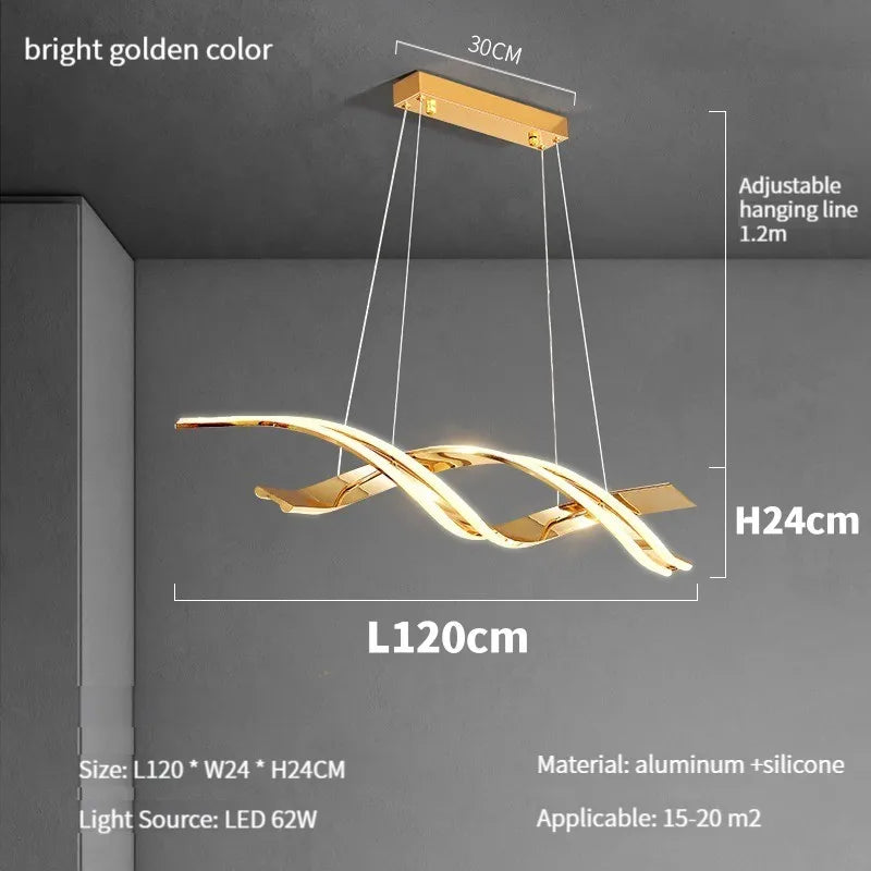 120 cm gold Modern Long Pendant Light Chandelier