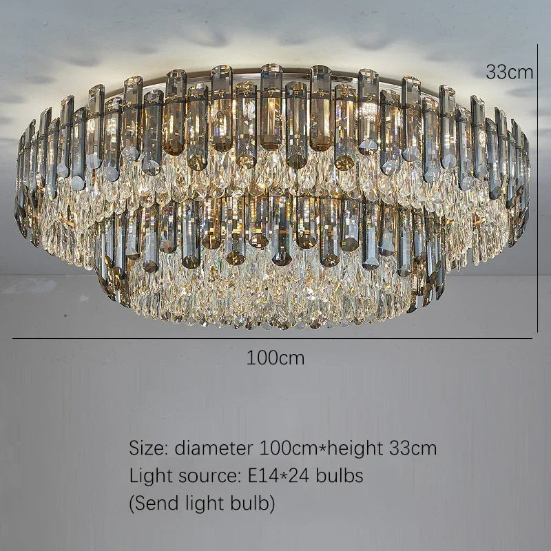 2 Layer Crystal Ceiling Light