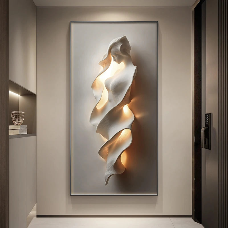 Modern Minimalist LED Wall Lighting with Abstract Relief Design