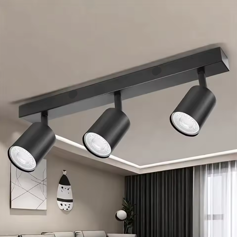 3 Light Ceiling Spotlight Bar Black