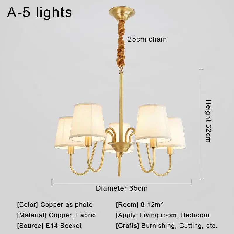 5 Light Modern Gold Chandelier