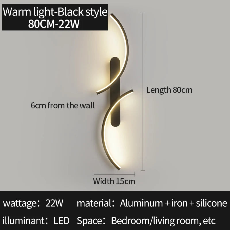 80 cm Curved Wall Lights