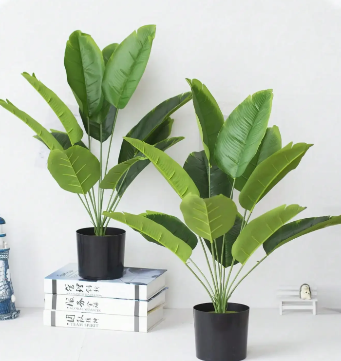 high quality fake indoor plants Authentic Looking Artificial Plants 18 Leaves