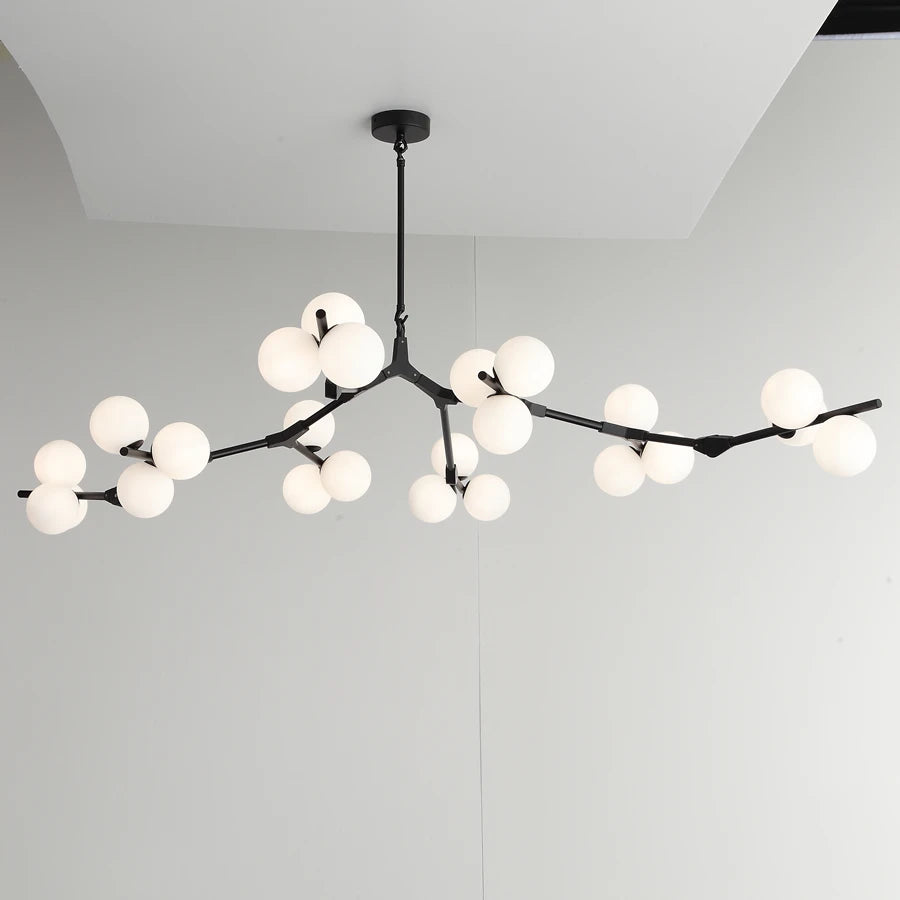 Black Nordic Glass Ball Chandelier