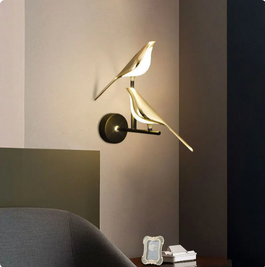 Chrome Bird Wall Lamp