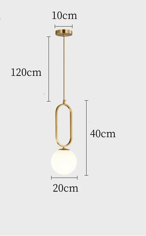 Gold Glass Pendant Light For Dining Room Bedroom