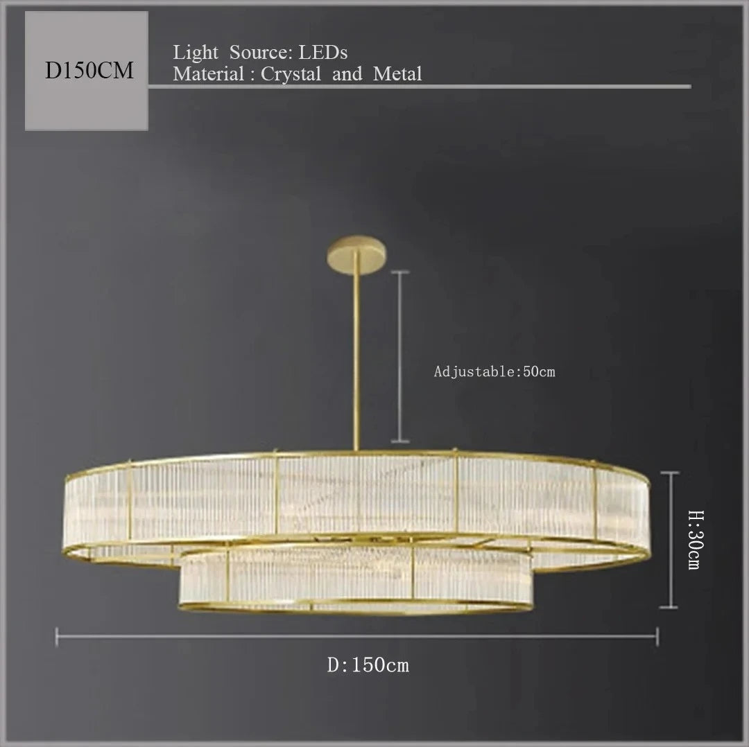 Extra Large Modern Round Crystal Chandelier Living Room Dining Room