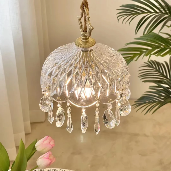 French Retro Glass Pendant Lamp