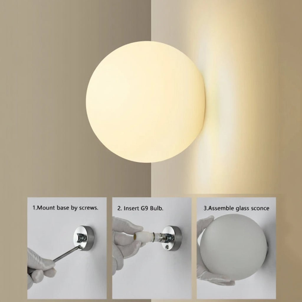 Frosted Glass Ball Wall Sconces