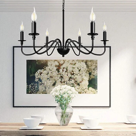 black iron chandelier