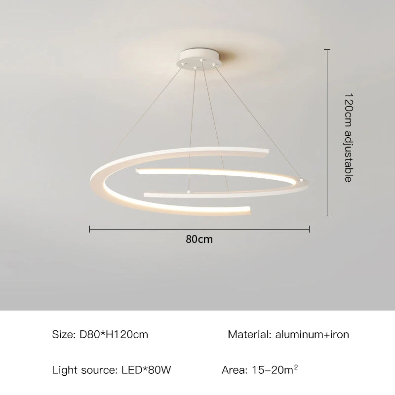 Large white 2 Half Circles Ceiling Light