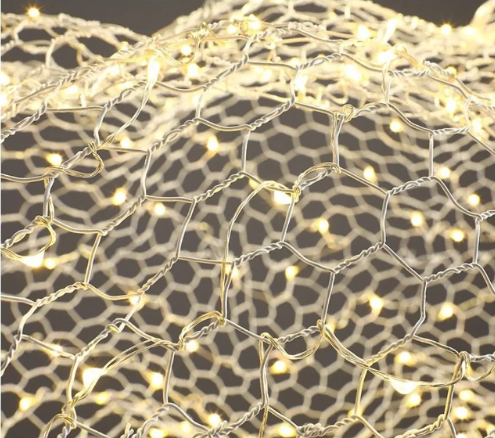 Metal mesh ceiling light detail