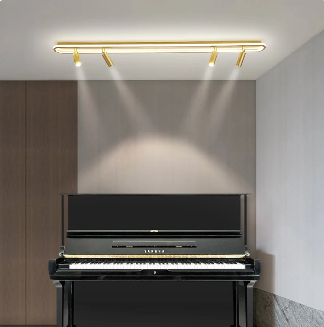 Modern Ceiling Lights With Built-In Spotlights gold