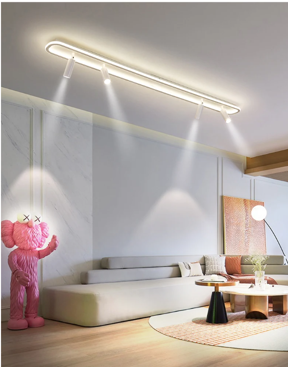 Modern Ceiling Lights With Built-In Spotlights white