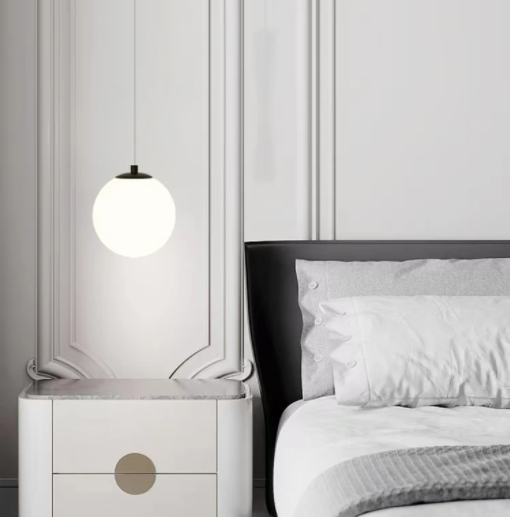 Lámparas colgantes modernas con bolas de cristal