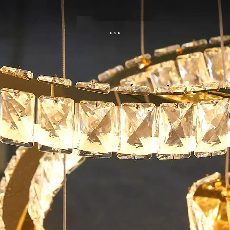 Modern Crystal Spiral Chandelier