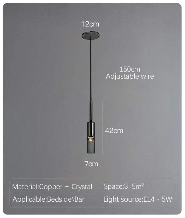 Modern Minimalist Glass Pendant Light 42 cm black