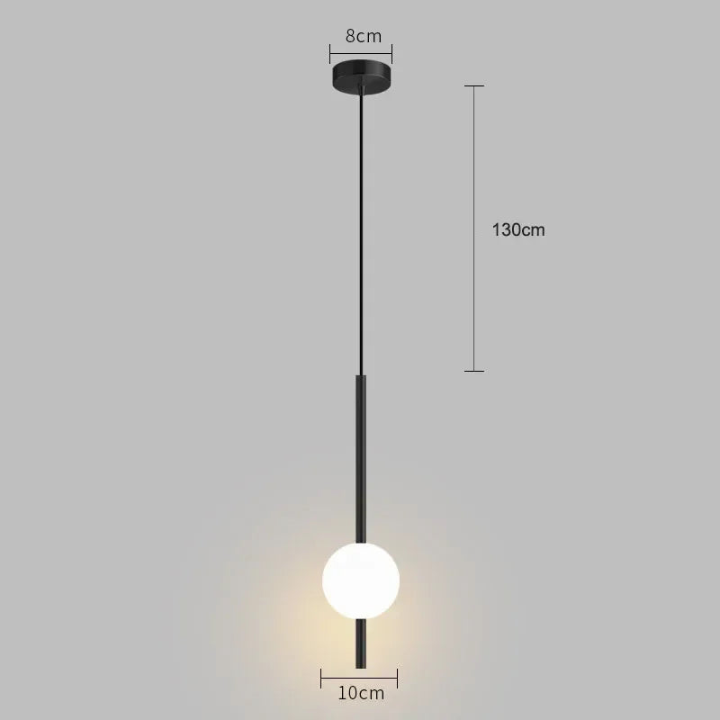 Modern Minimalist Pendant Light single head black