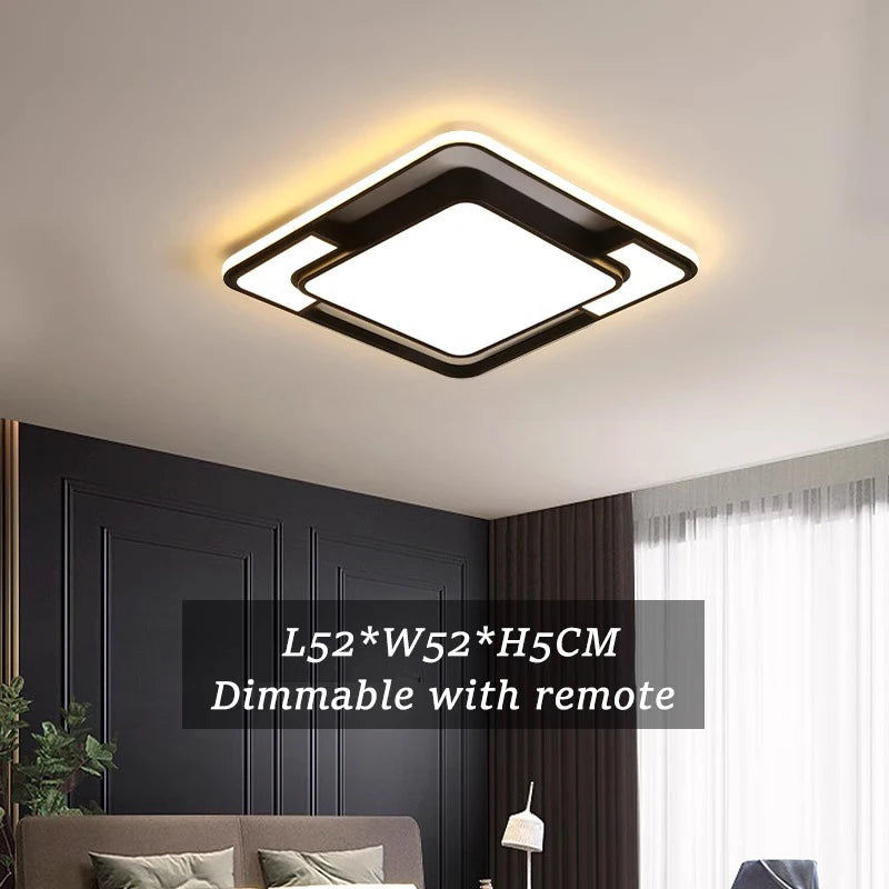 Modern Square LED Ceiling Light Black White