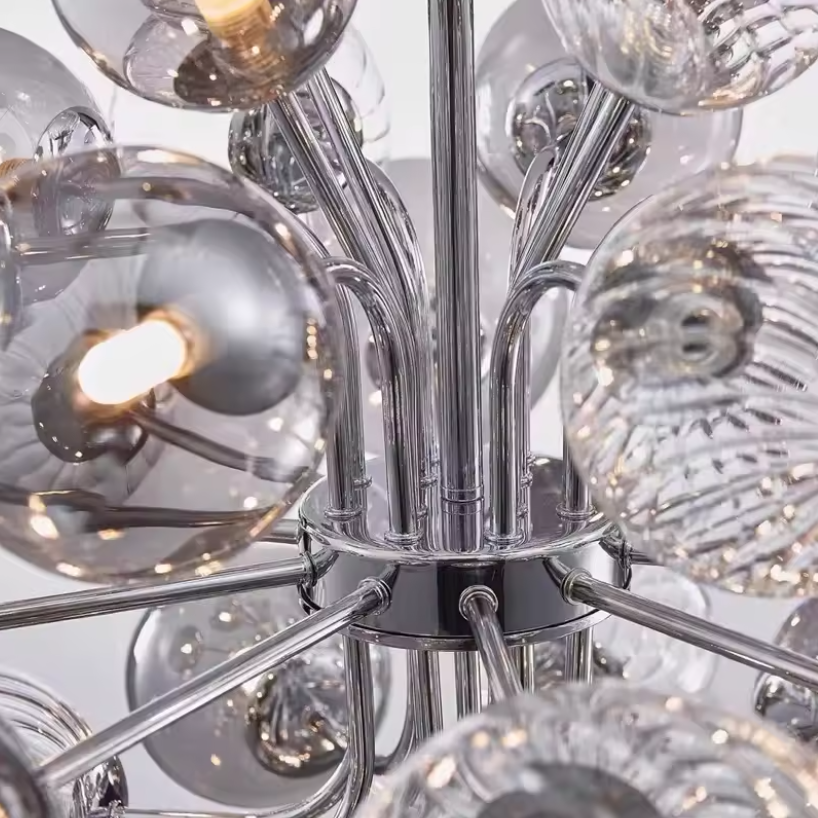 Silver Glass Bubble Chandelier