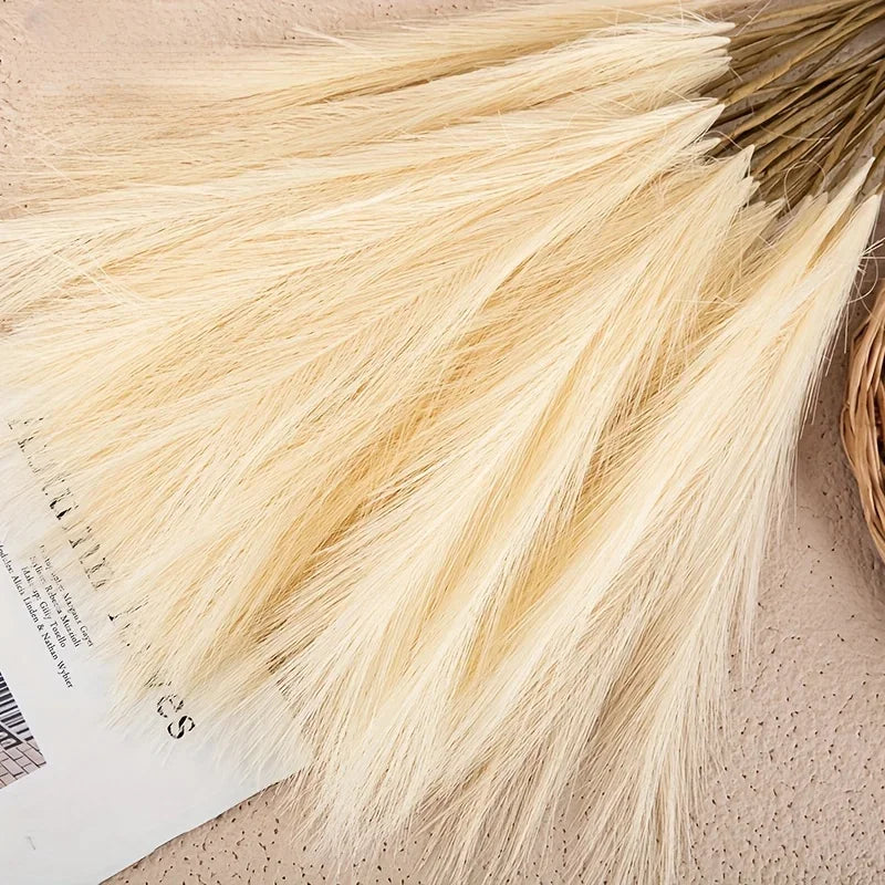 Light Yellow Artificial Pampas Grass Home Decoration