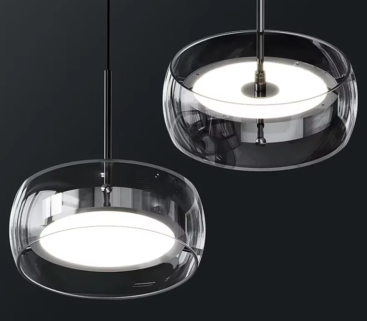 Double Minimalist Glass Pendant Light