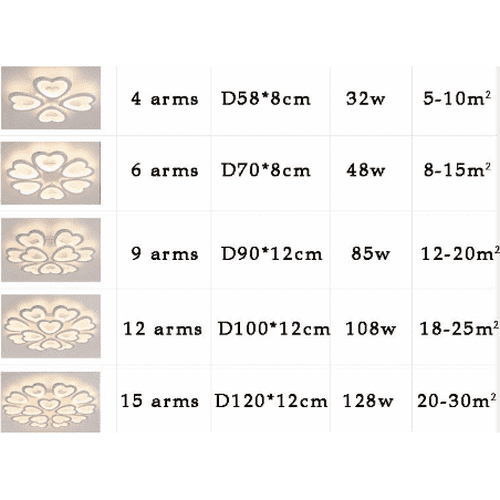 Plafonnier en forme de coeur
