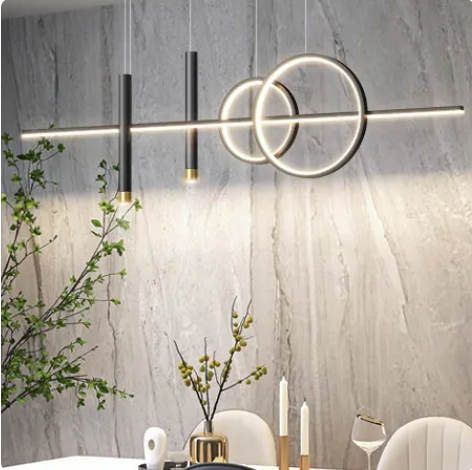 modern minimalist chandelier kitchen dining room black