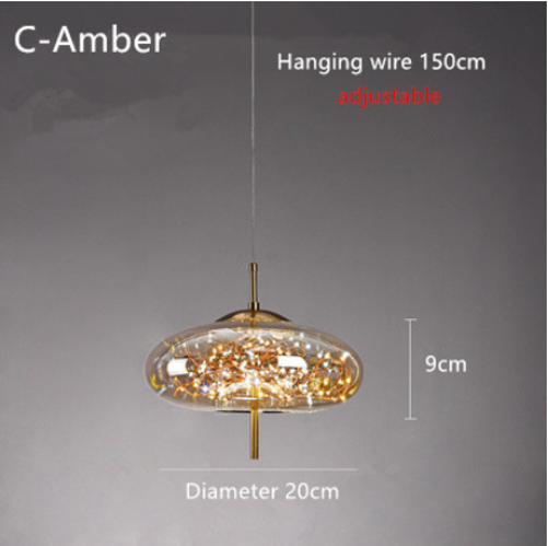 Luces de techo colgantes de vidrio soplado a mano nórdicas