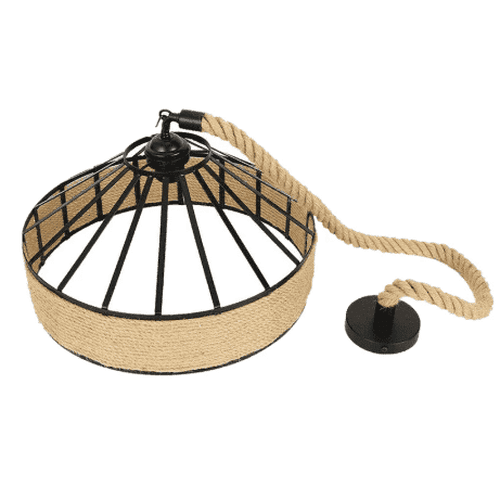 Lampes à suspension vintage en corde de chanvre