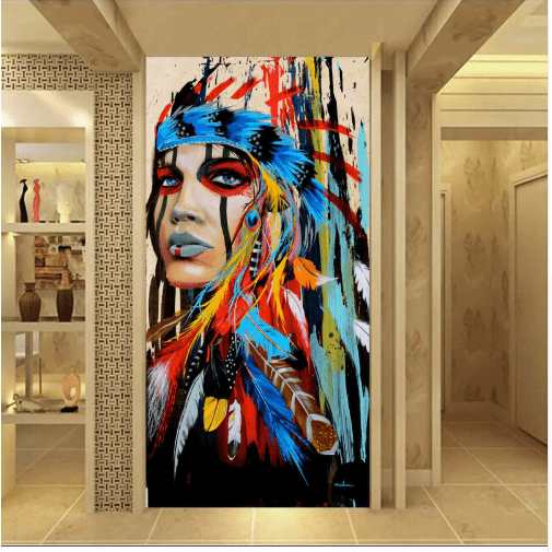 Native American Girl HD Canvas Print