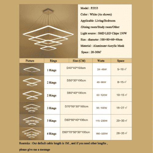 Square Modern Chandeliers
