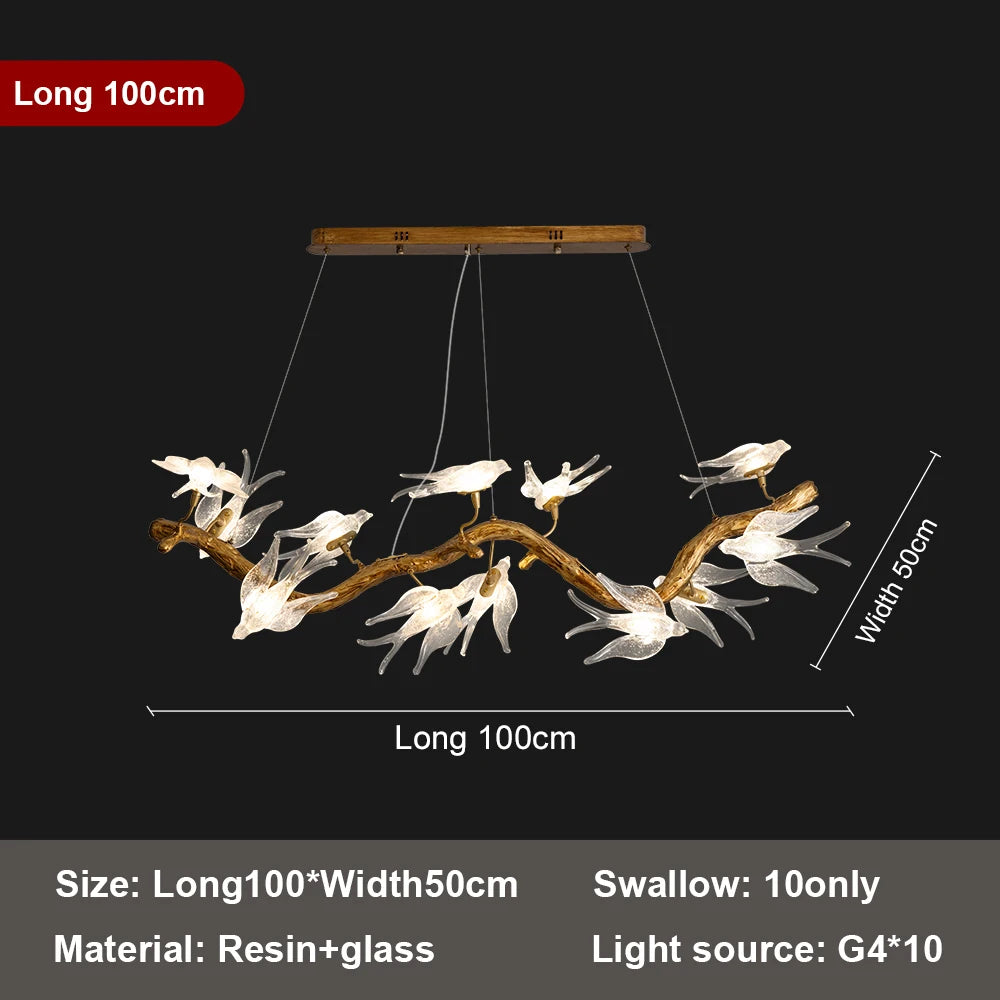 100 cm Crystal Bird Ceiling Light Chandelier