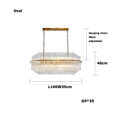 Oval Stainless Steel Crystal Chandelier