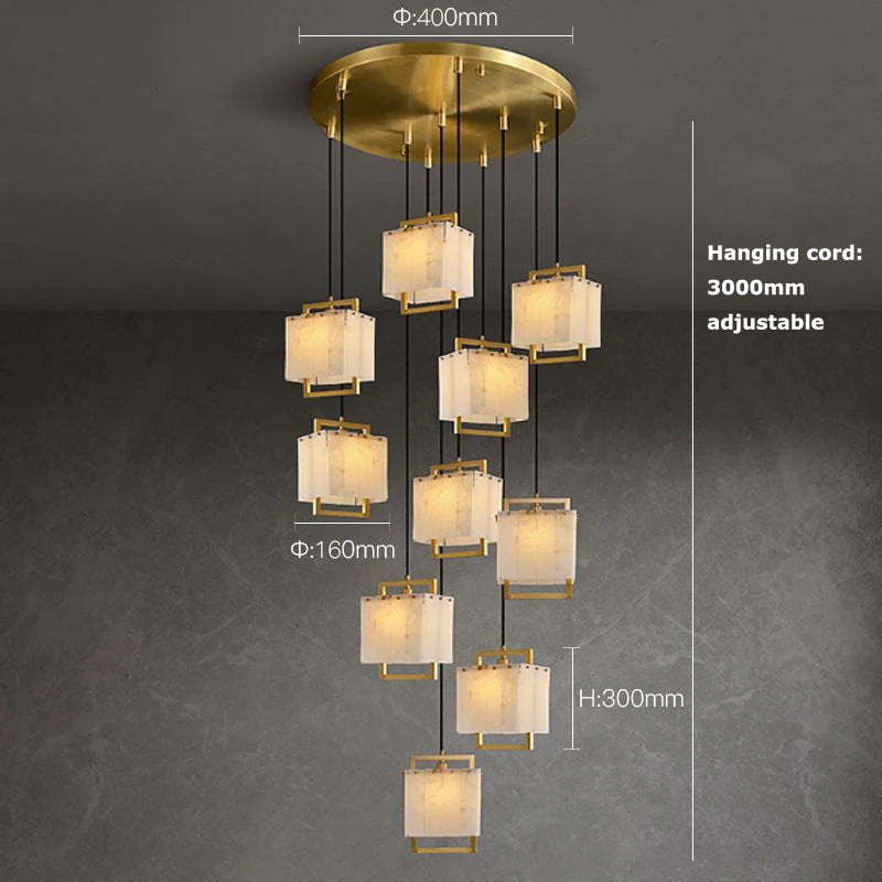 10 Light Italian Marble Chandeliers