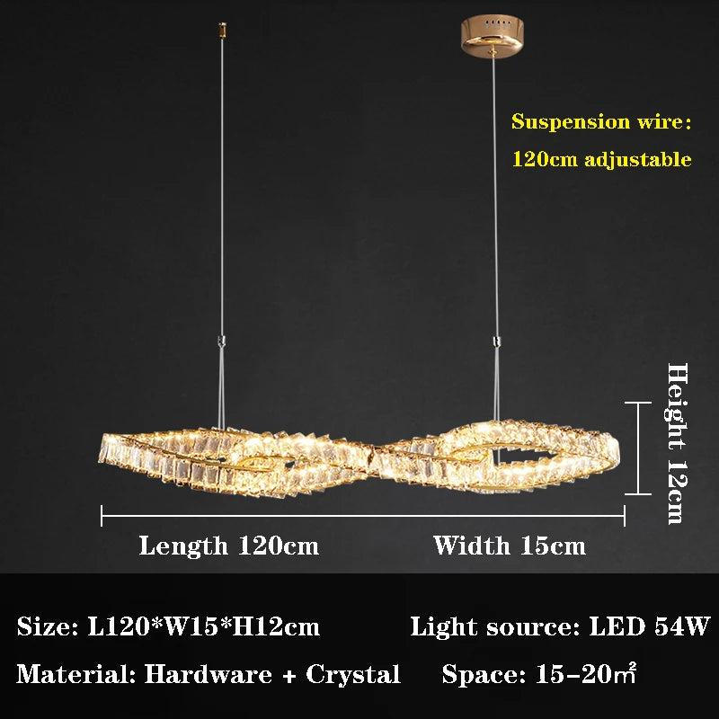 120 cm Crystal Ceiling Light Fixture