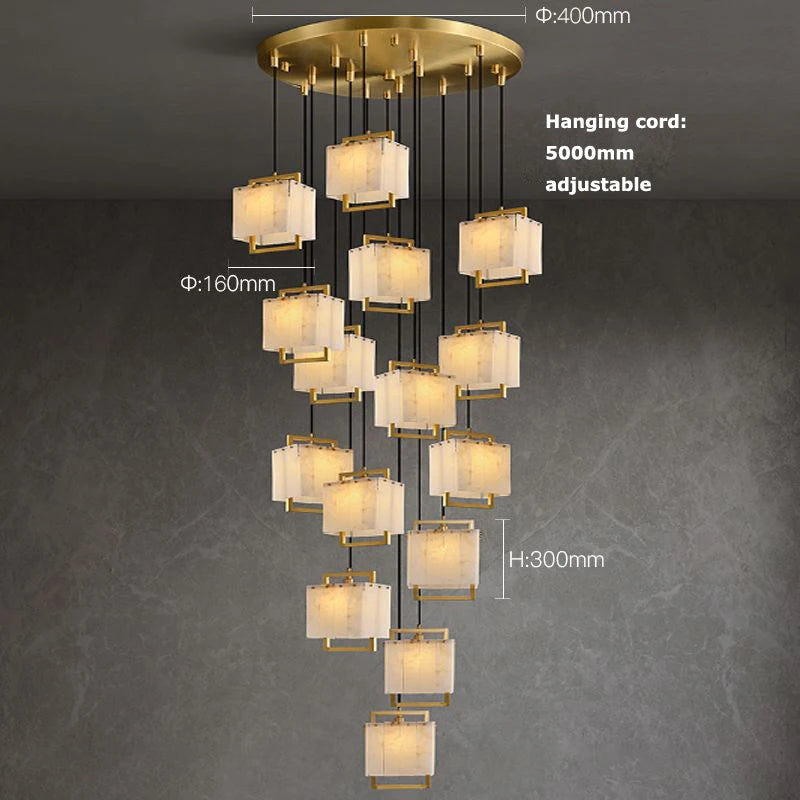 15 Light Italian Marble Chandeliers