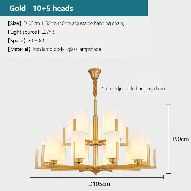 15 Light Modern Nordic Chandelier For Dining Room