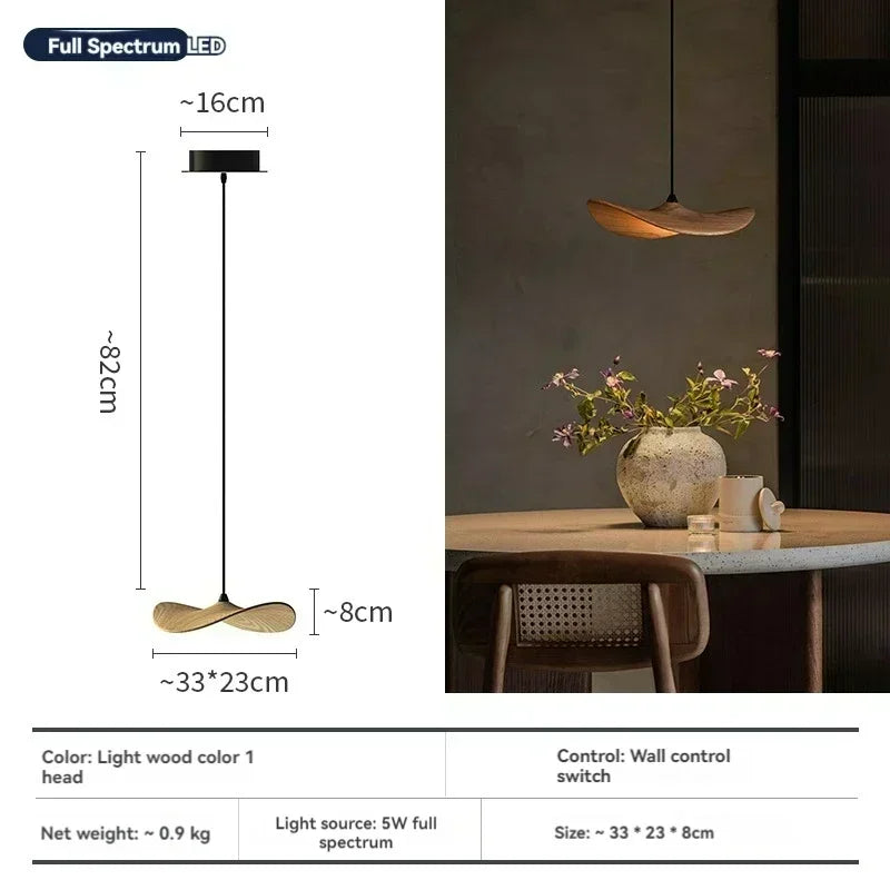 1 Head Wooden Pendant Light Chandelier