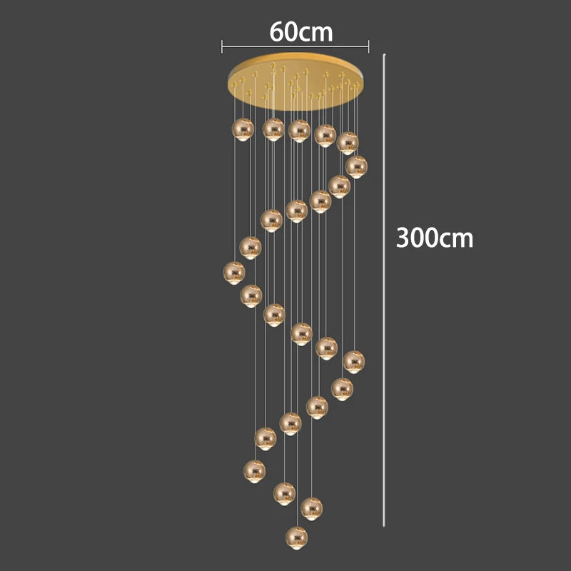 25 Heads Steel Ball Pendant Light Chandelier