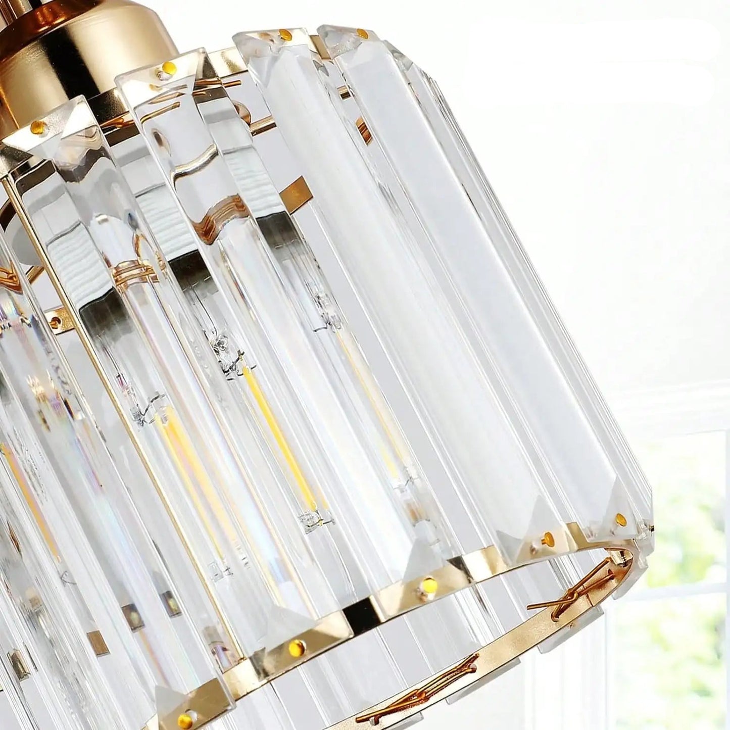 3-Light Gold Crystal Ceiling Light For Kitchen Hallway Bedroom