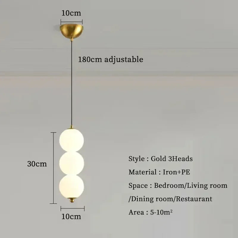 3 Ball Pendant Light for Bedroom Or Living Room