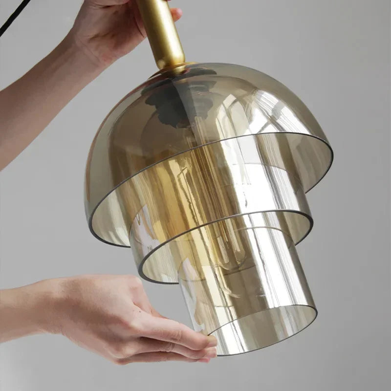 3 Layer Champagne Glass Pendant Lamp 