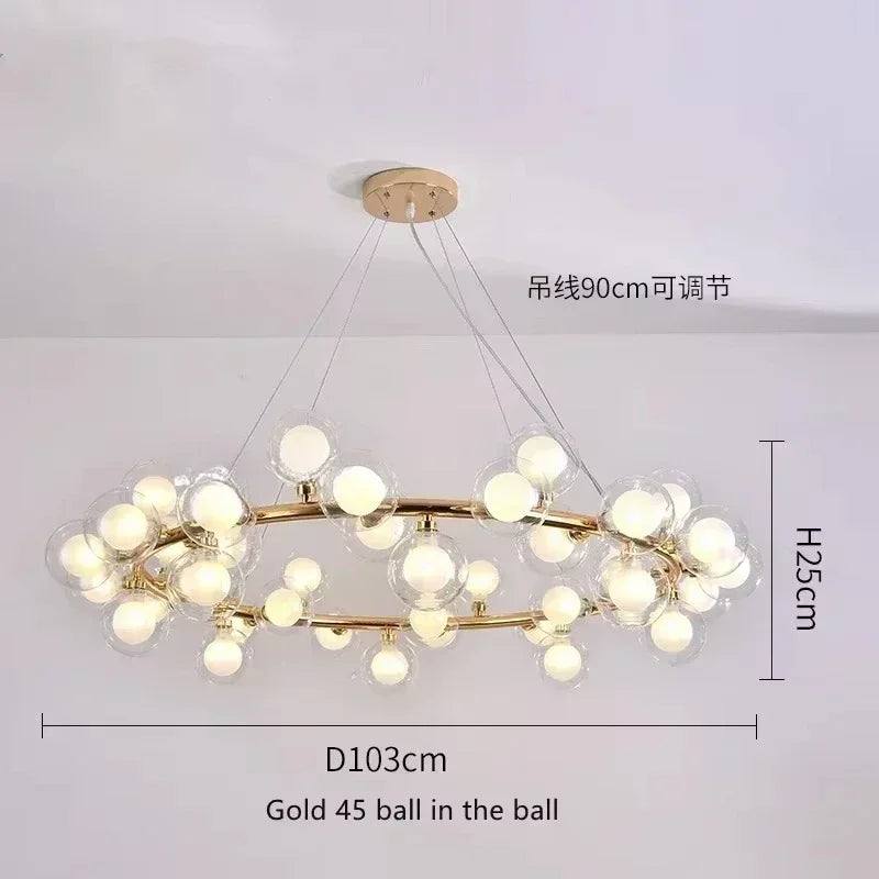 45 Light Glass Ball Chandelier