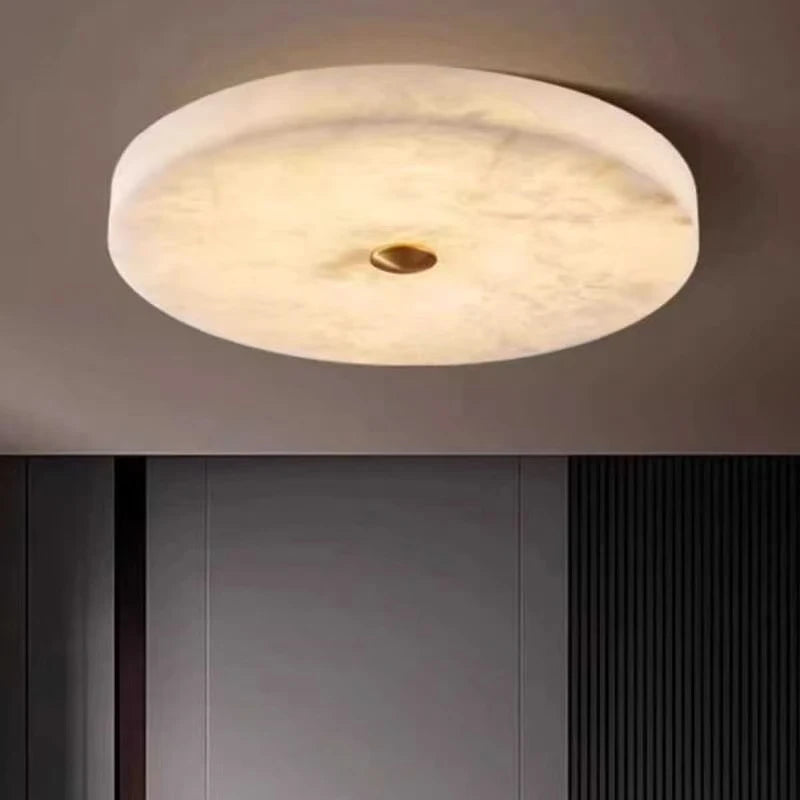 Round Natural Marble Ceiling Light