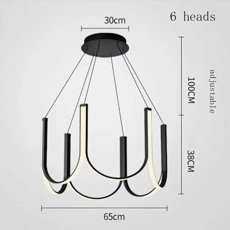 6 Head Modern Ceiling Light Chandelier for Modern Home Decor