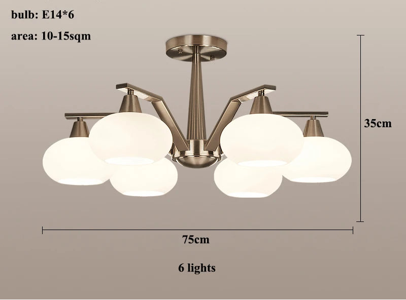 6 Light Modern Silver Chandelier