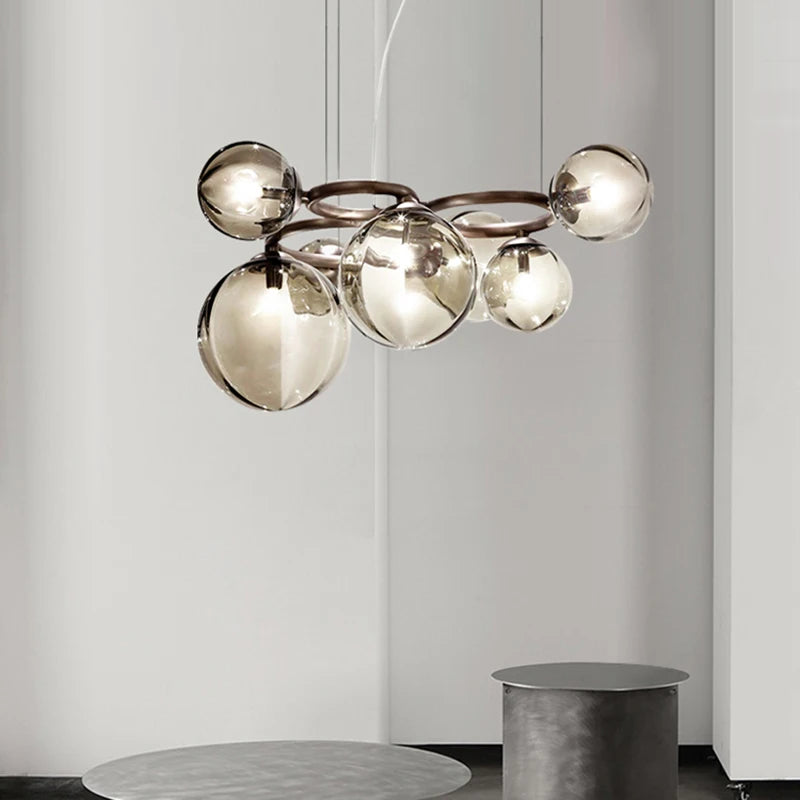 7 Head Glass Sphere Chandelier