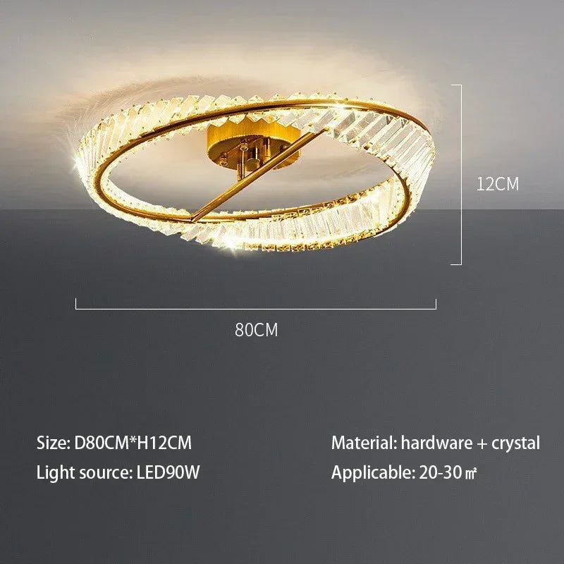 Ceiling Light With Crystal 80 cm