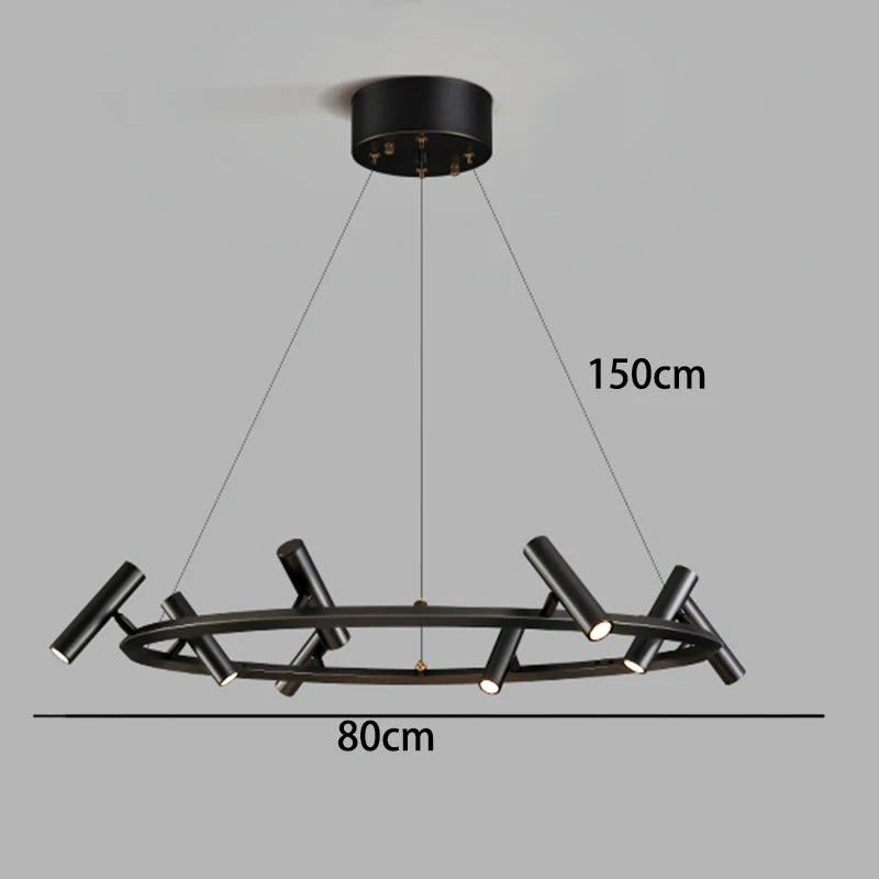 Circular Hanging Pendant Light With Spotlights